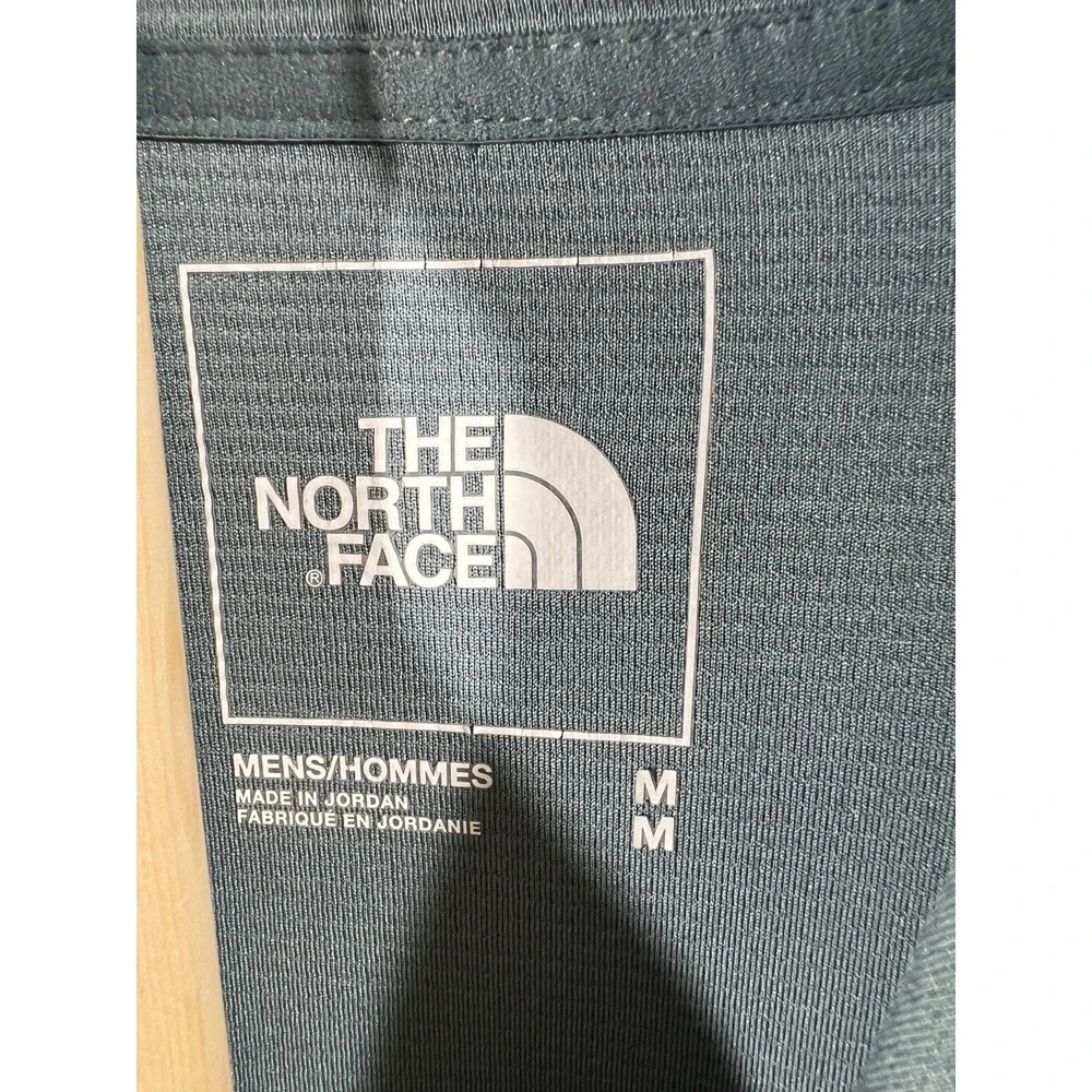 The North Face Hooded Performance Shirt Mens Blue Gray NF0A53B5 Long Sleeve